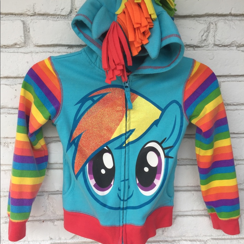 Rainbow Dash hooded sweatshirt with wings size 5/6